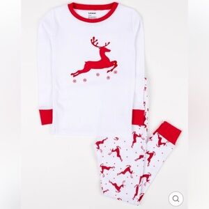 NEW! LEVERET Girls Reindeer Christmas PJ’s in Red/White Sz 10yr - inc doll pj’s